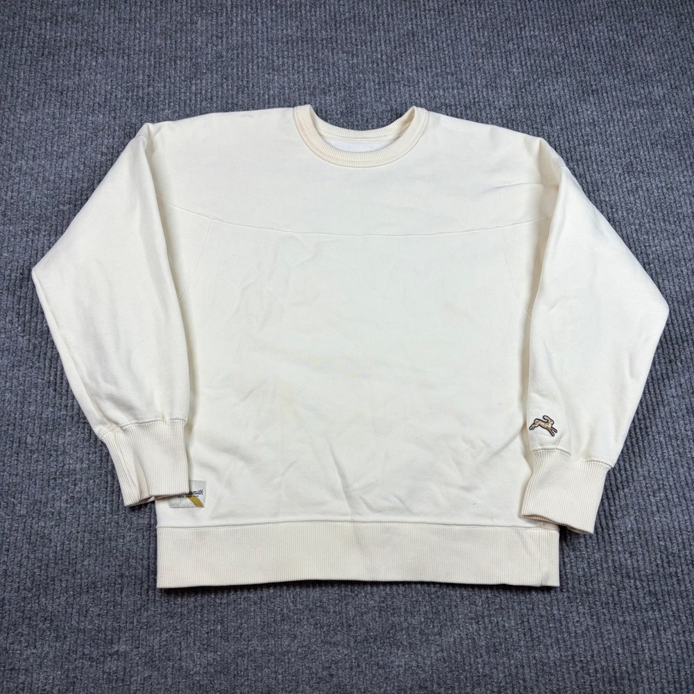Tracksmith Trackhouse Sweatshirt Women's S Ivory Cream Crewneck Pullover Running